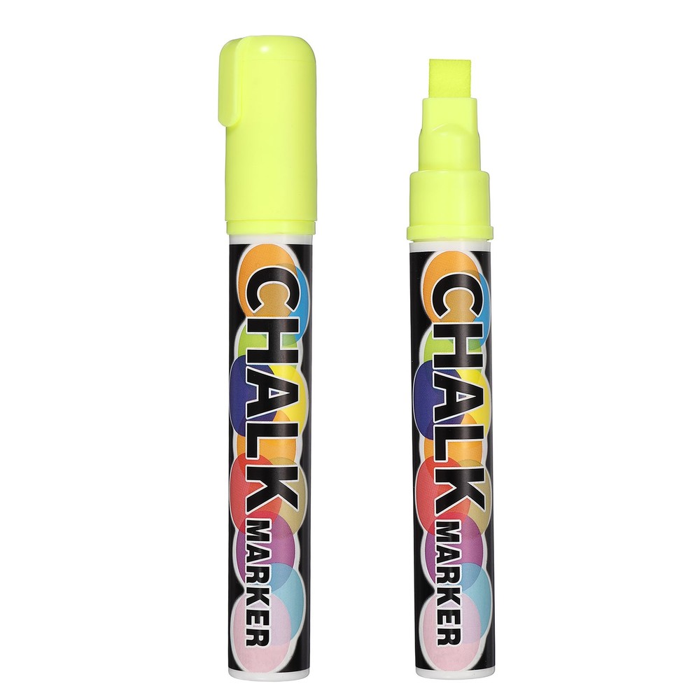 Liquid Chalk Markers 10mm, 2 Pcs Chalkboard Markers Erasable Tip, Yellow