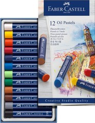 Faber-Castell Creative Studio Oil Pastel Crayons 12 Count (Pack of 1), White