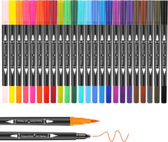 Art Brush Markers Pens for Adult Coloring Books, 36 Colors Numbered Dual Tip (Br