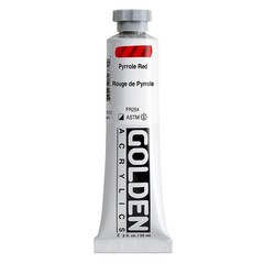 GOLDEN Heavy Body Acrylic Paint Pyrrole Red 2 fl. oz. Tube Semi-Opaque