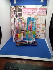 Adult Coloring Books with 2 New Packs of Pens and A Bundle of 8 Glitter Pens Set