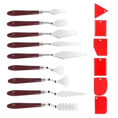 Rust-Resistant Artist Palette Knives Set 15pcs Wood Handle for Canvas Acrylic