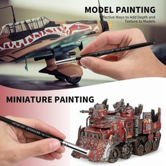 Dry Brush Set for Miniatures – 5 Sizes Hobby Paint Brushes for Wargames & Models