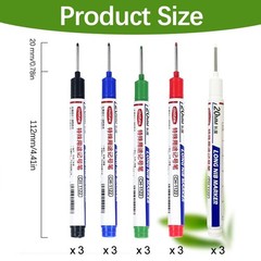 15pcs Long Nib Marker Pens 20mm Waterproof Carpenter Woodworking Tool