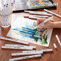 30 Vibrant Dual Tip Art Markers – Non-Toxic & Waterproof for Illustration
