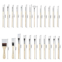 24 Pcs Paint Brush Set with Canvas Case for Acrylic Oil Watercolor Art Supplies
