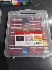 Lot Faber-Castell 24 Permanent Oil Pastels, Blick Studio pastels, 30 Gel Pens