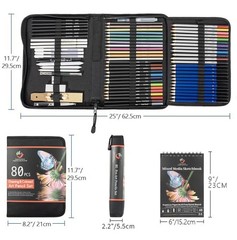 H & B 80 PCS Pro Drawing & Art 1 Count (Pack of 80), Black | 80