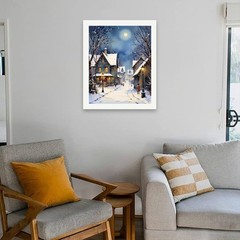 Winter Village Paint by Numbers Kit for Adults 16×20 inches, 16X20IN No Frame