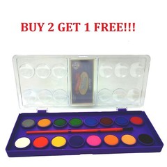 16-Color Watercolor Paint Set with Brush Watercolour Washable Kids Students