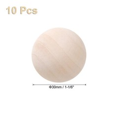 10 Pcs Wooden Round Balls 1-1/4″ Unfinished Wooden Balls Natural Wood Spheres