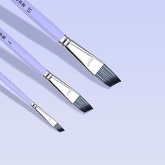 XDT#264 Angular Tip Paint Brush ExStiff Nylon Oil Acrylic Watercolor #1#3#5#7#9