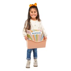 Easy Carry Storage Bins – Set of 6 Boho Colors – Durable Plastic File Folder …