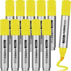 Fuutreo 10 Pack Jumbo Permanent Markers Bulk 1 Count (Pack of 10), Yellow