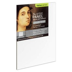 Ampersand Art Supply Wood Gesso Artist Painting Panel: Primed Smooth, 5″x7″, 1/8