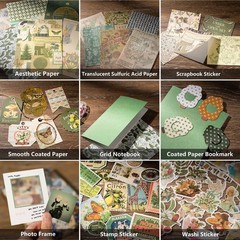 Vintage Junk Journal Supplies Aesthetic Journaling Kit, Scrapbook Papers Stic…