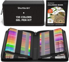 130 Color Gel Pens Set with Bonus Coloring Book