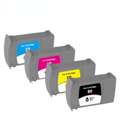 4x400ml 80 Compatible Ink Cartridge for HP Designjet 1050c/1050c printer