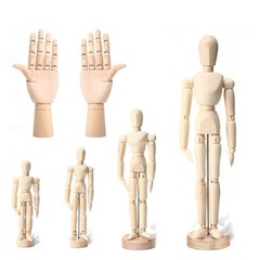 6Pack Artist Wooden Mannequin,4.5/5.5/8/12Inch Drawing Figure Model Wooden2509