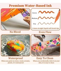Acrylic Brush Marker 72 Colours Paint Pens, Soft Brush Tip Acrylic Marker Pens,