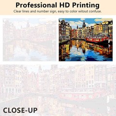 TUMOVO ‌Paint by Numbers Kit for Adults Amsterdam 16×20 inches, Artwork-03
