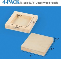 Versatile 4×4” Cradle Boards – Unfinished Birch Wood Panels Kit for Creatives