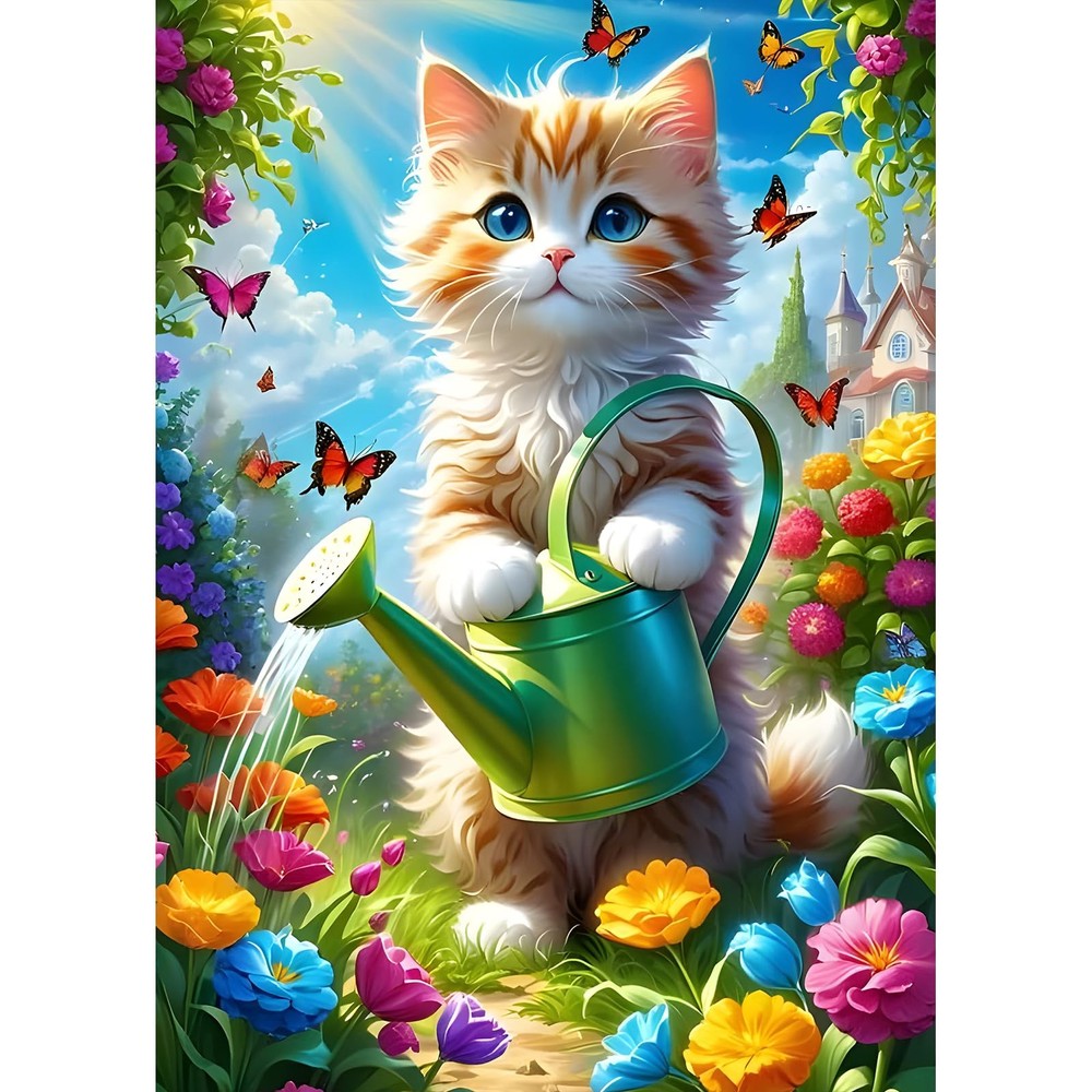 DPHERO DIY Cat Diamond Painting Kits for Adults,5D Flowers One Size, YZ398