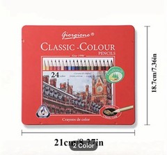 24 Giorgione Oil Based Colored Pencils Triangle Barrel NEW Shipping Included