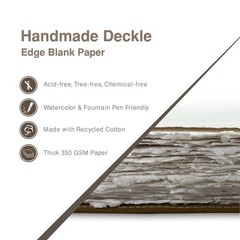 Leather Watercolor Journal 6 x8 350GSM Brown Handmade Deckle Edge Wanderings