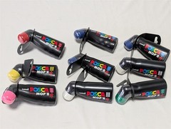 NEW Set of 9 Uni Posca MOP’R Paint Markers PCM-22 – 7 Colors + EXTRA Blue/White