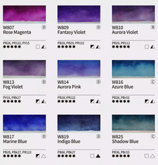 Mijello Mission Tourmaline Two-Tone Granulation Watercolor Set (34 Colors)