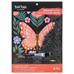 Brea Reese: Scratch Art Paper Pad – Butterfly Garden 9×12 inches, Multicolor