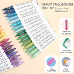 9 Colors Auto Ink Acrylic Paint Markers, Acrylic Art Permanent Markers Pen