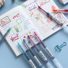 10Pcs Gel Pens 0.5mm Blue Ink Needle Tip Smooth Writing School Office Supplies U