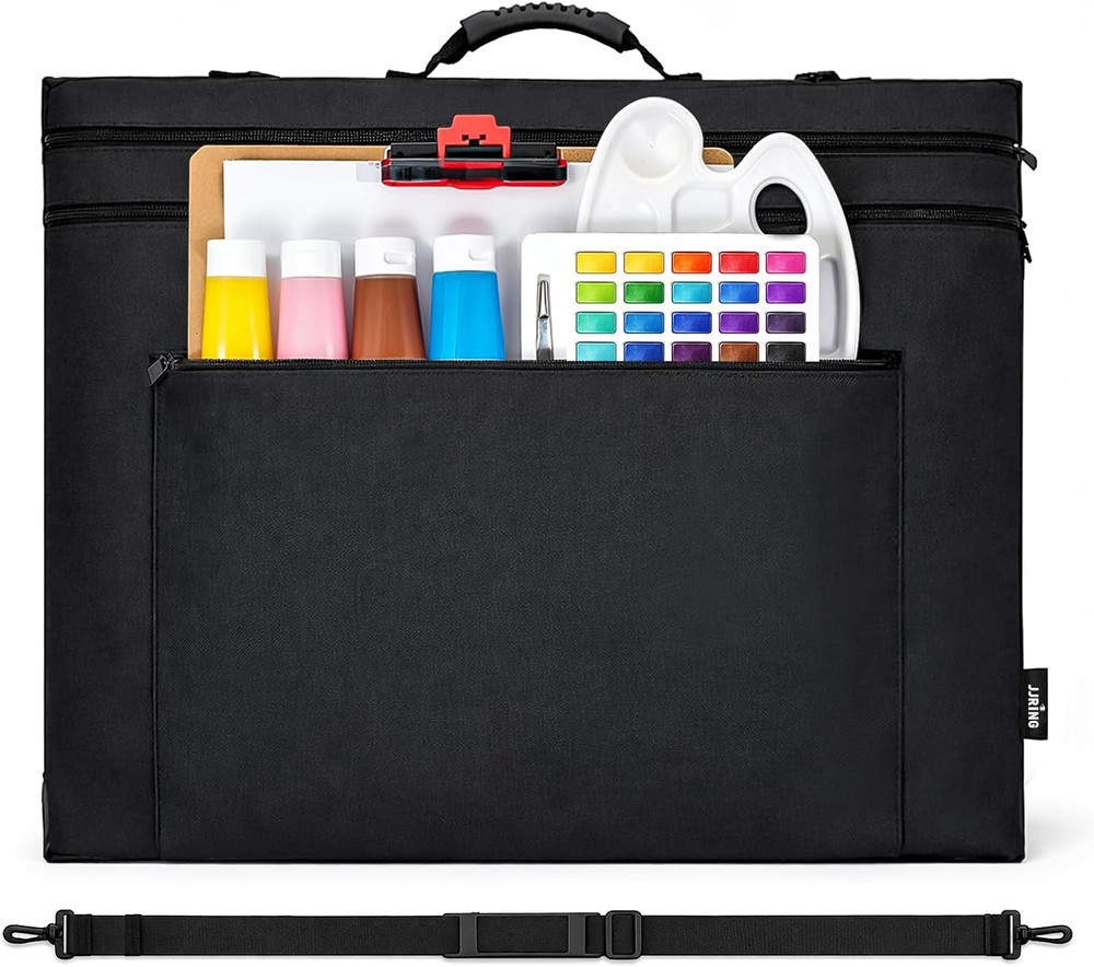 18X24 Art Portfolio Tote Bag – Large Carrying Storage Case with Handle & Adjusta