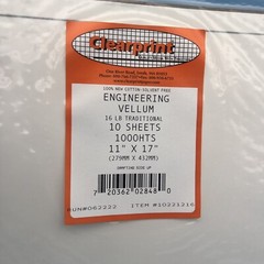 Clearprint Vellum Sheets with Engineer Title Block, 11×17 Inches, 16 lb