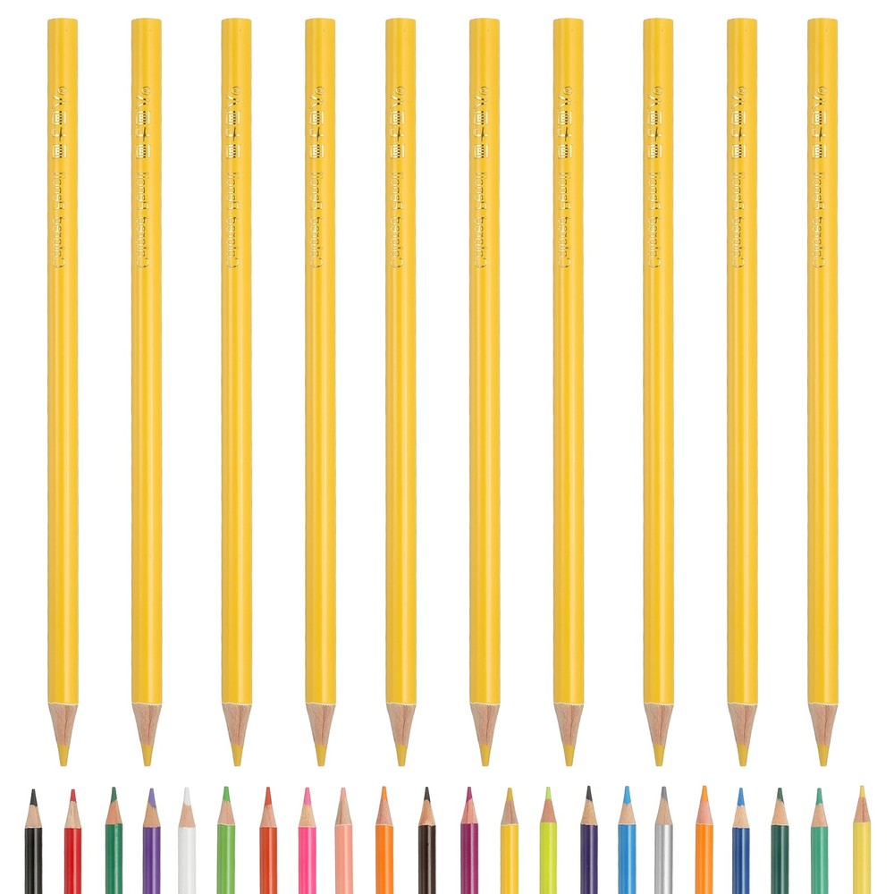 Lemon Yellow Color Drawing Pencils for Adult Coloring Books, 10 Pcs