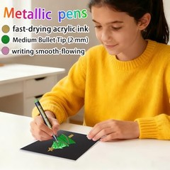 Metallic Markers,12 colors Pen for scrapbooking supplies, 12 Count (Pack of 1)