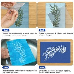 Sun Print Paper Kit Cyanotype Paper, 24 Sheets Papers with White-24