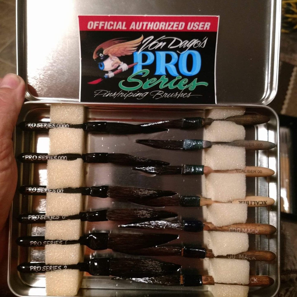 LEAK PROOF Metal BRUSH BOX to Store / Hold “”your”” Pinstriping Brushes