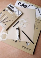 Clairefontaine 250gsm Multi Media Paper Pad Sketch Book Natural Black Grain A4 +