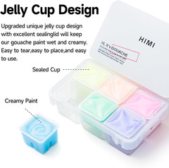 Glow in the Dark Jelly Gouache Paint Set, 6 Colors 23Ml, Jelly Cup Design, Trave
