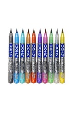 DOMS Metallist Series Metallic Brush Pen 10 Rich Vibrant Colours With FS