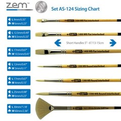 AS-124 Stiff Hog Bristle Brush Set 7 pcs Combo