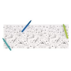 Exciting Blue & Green Dinosaur Coloring Rolls and Crayons (Pack of 3) – Vibrant