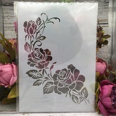TIAMECH A4 Reusable Flower Stencil for Painting – 8.3×11.7 inches, White