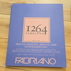 1264 I264 Bristol smooth Fabriano Pad, Bright White 14 x 17 in. made in Italy