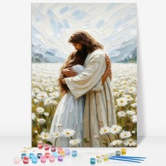 Paint by Numbers for Adults and Kids Beginner, Jesus Hugging Woman Christian …