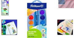 Versatile Washable Watercolor Set for Kids – Snap-In Brush, 12 Intense Colors