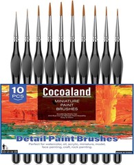 10Pcs Micro Paint Brushes Set with Triangular Handles – For 10, Black